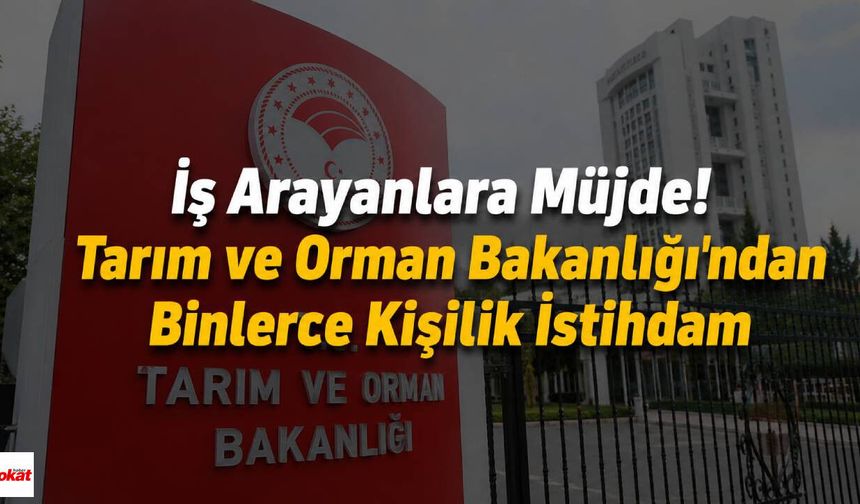 İş Arayanlara Müjde! Tarım ve Orman Bakanlığı'ndan Binlerce Kişilik İstihdam