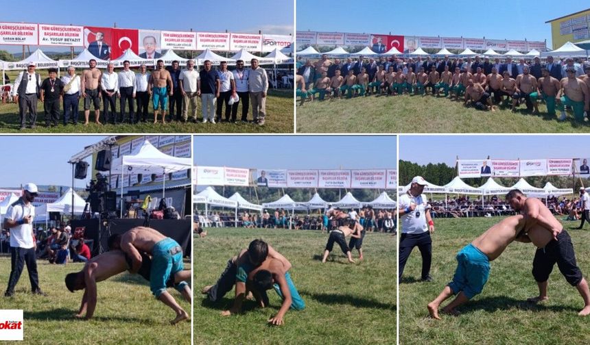 Başçiftlik’te er meydanında nefes kesen kapışma: Başpehlivanlık Cengizhan Şimşek’in oldu