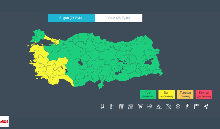 10 İl İçin Kuvvetli Sağanak Uyarısı!
