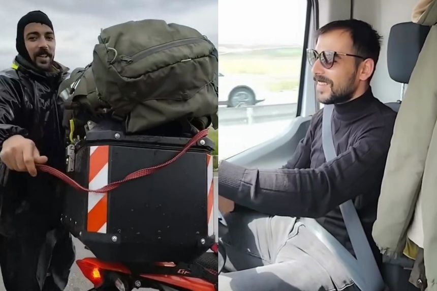 Tokatlı Gencin Motosikletle Yolculuğu Islak Başladı, Oyun Havalarıyla Bitti
