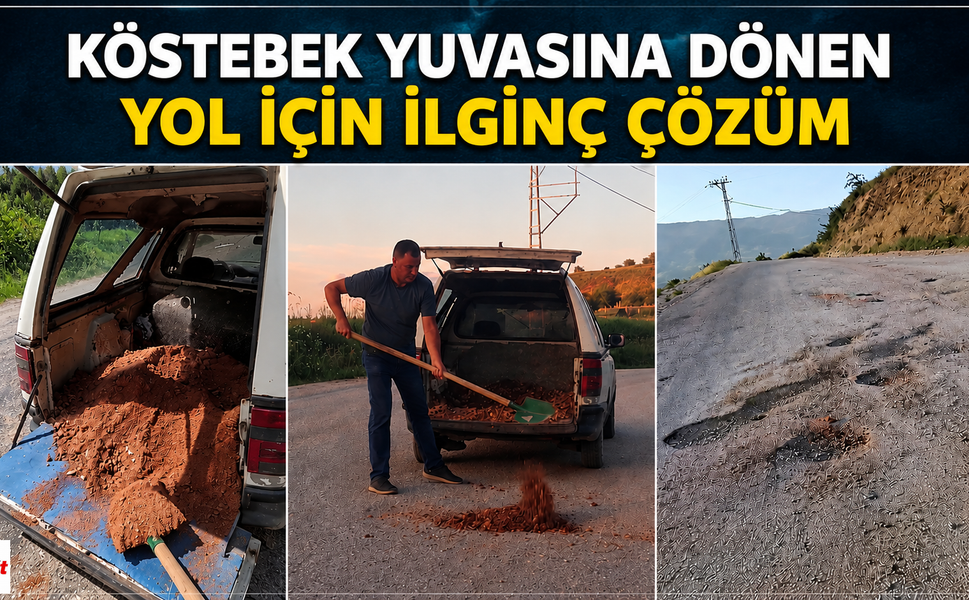 Köstebek yuvasına dönen yol için ilginç çözüm