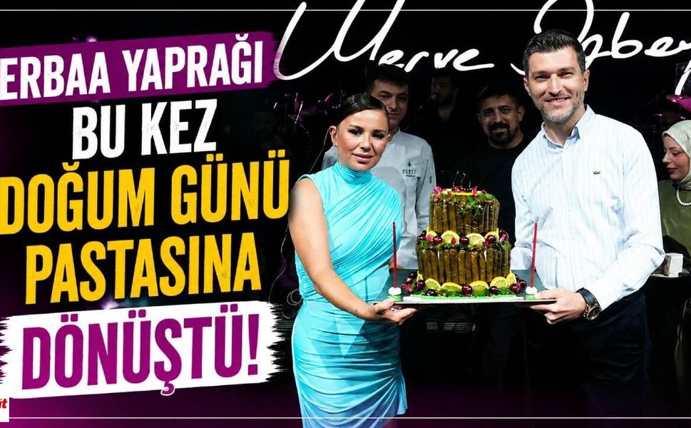 Yaprak Sarma Yaş Pasta da Oldu! Merve Özbey'e Erbaa Sahnesinde Unutulmaz Doğum Günü Sürprizi