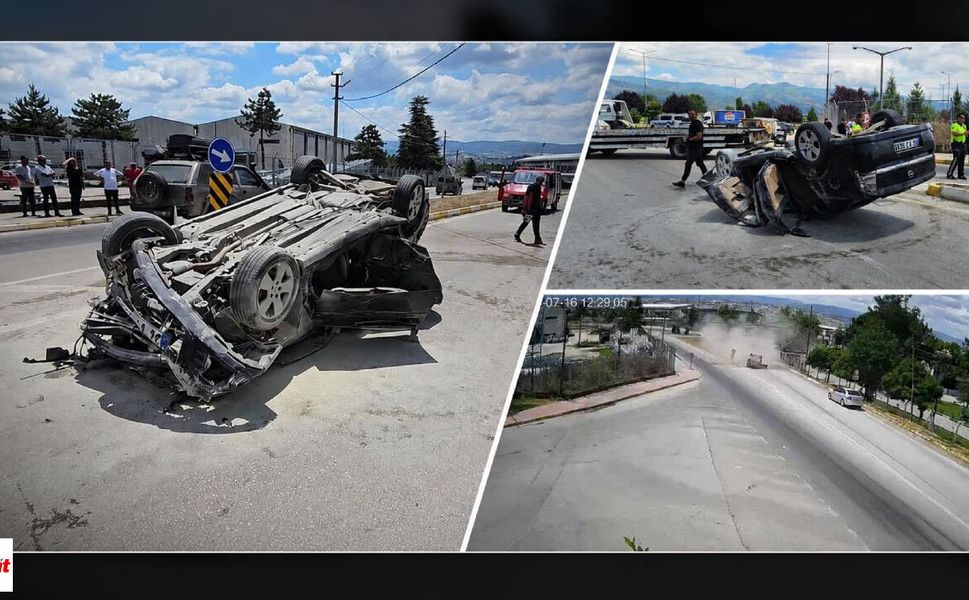 Tokat'ta Otomobil Takla Attı, Sürücü Yaralandı