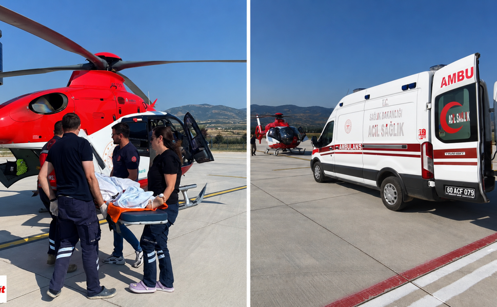 Tokat'ta Kafa Travması Geçiren Çocuk Helikopter Ambulansla Ankara'ya Sevk Edildi