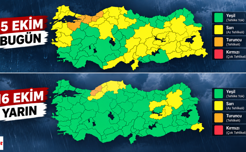 Meteoroloji 48 İli Uyardı! Bugün 6 İlde Turuncu Alarm, Yarın da Tehlike Devam Edecek