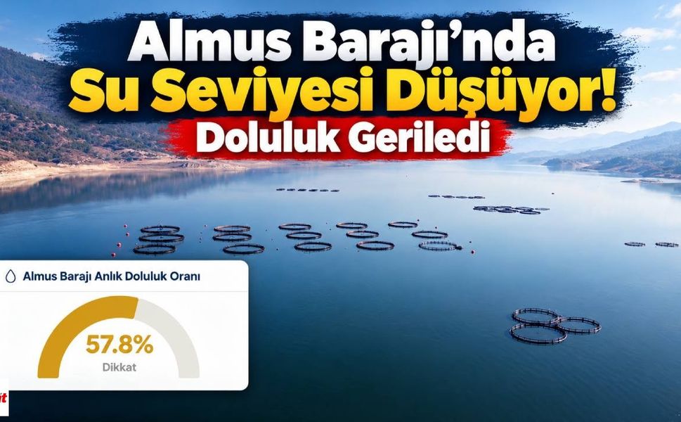 Almus Barajı’nda su seviyesi düşüyor! Doluluk geriledi