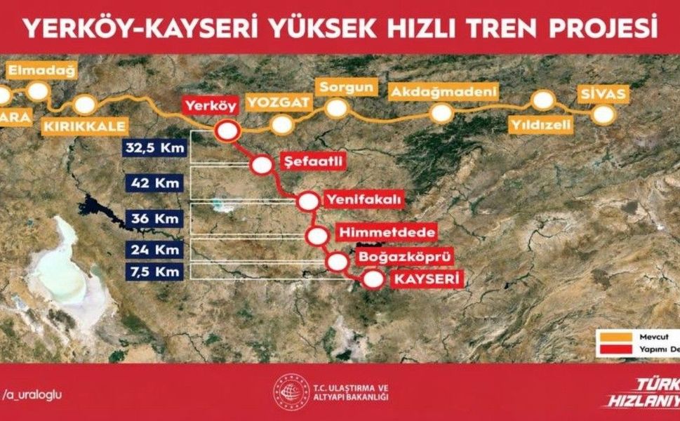 Ankara–Sivas YHT Hattına Yeni Bağlantı: Kayseri Yolculuğu 1 Saat 45 Dakikaya İnecek