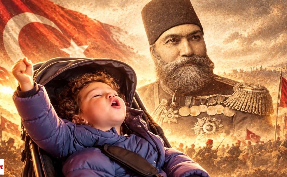 Bebek Arabasında Plevne Marşı Söyledi, Sosyal Medyada İlgi Odağı Oldu!