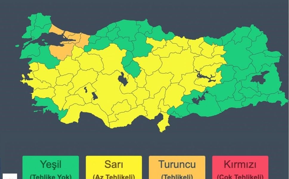 Tokat,Sivas,Amasya,Ordu Ve Samsun İçin Yoğun Bir Uyarı Yayınlandı Sarı Kodla Uyarıldı