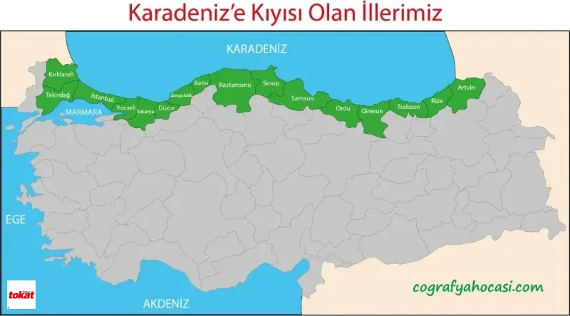 Karadenize Kiyisi Olan Illerimiz Harita