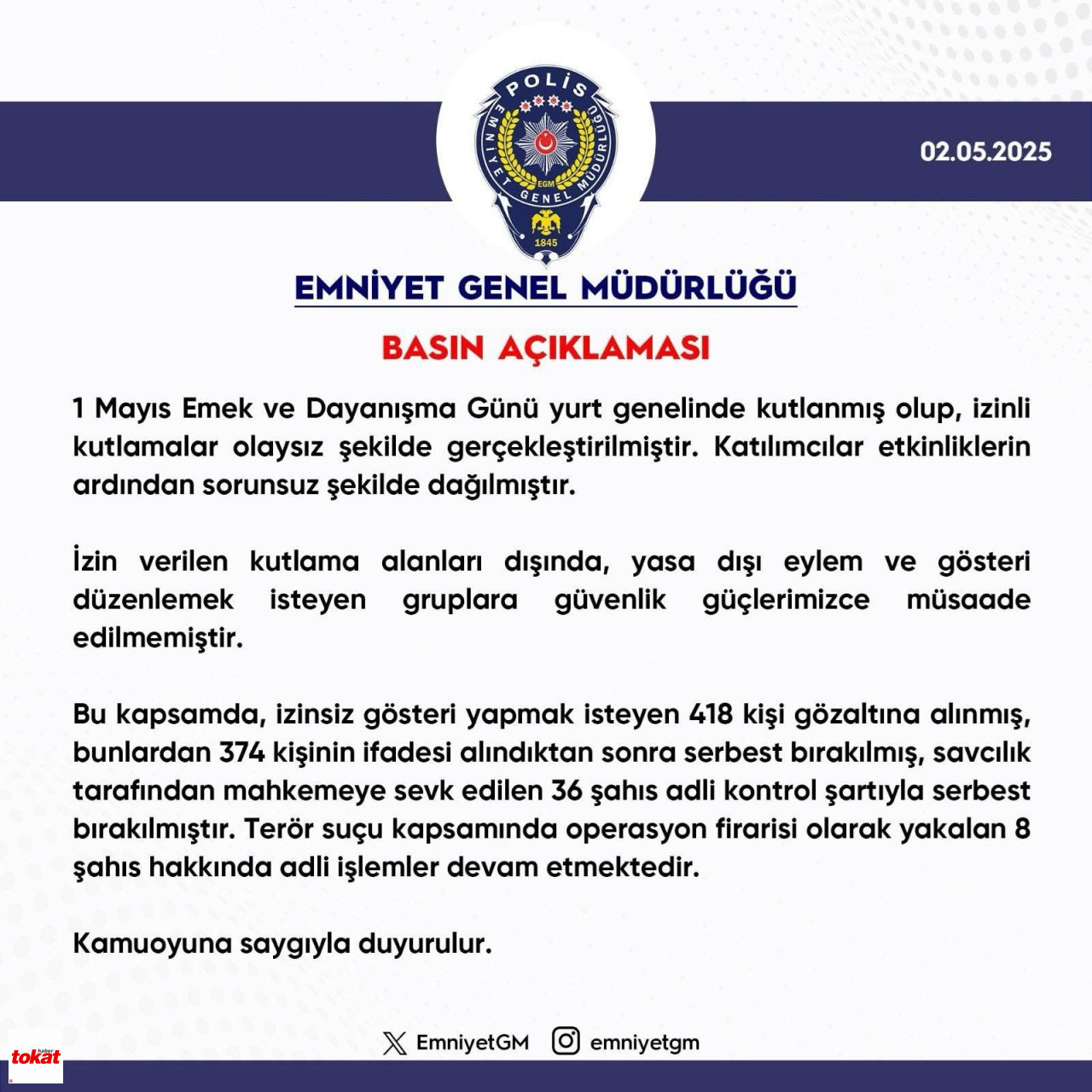 1 Mayıs Olaysız Kutlandı1