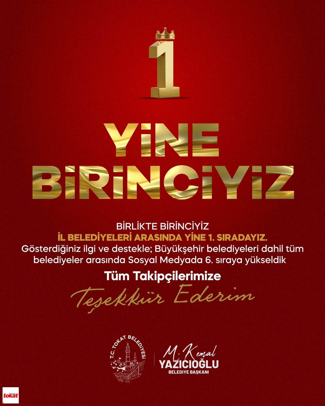 Tokat Belediyesi Sosyal Medya Birinciliği