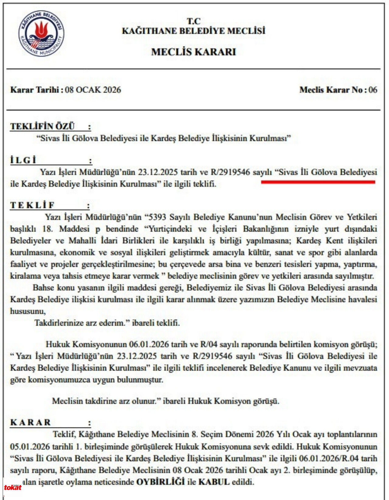 Kağıthane Tokat Sivas Kardeş Belediye3