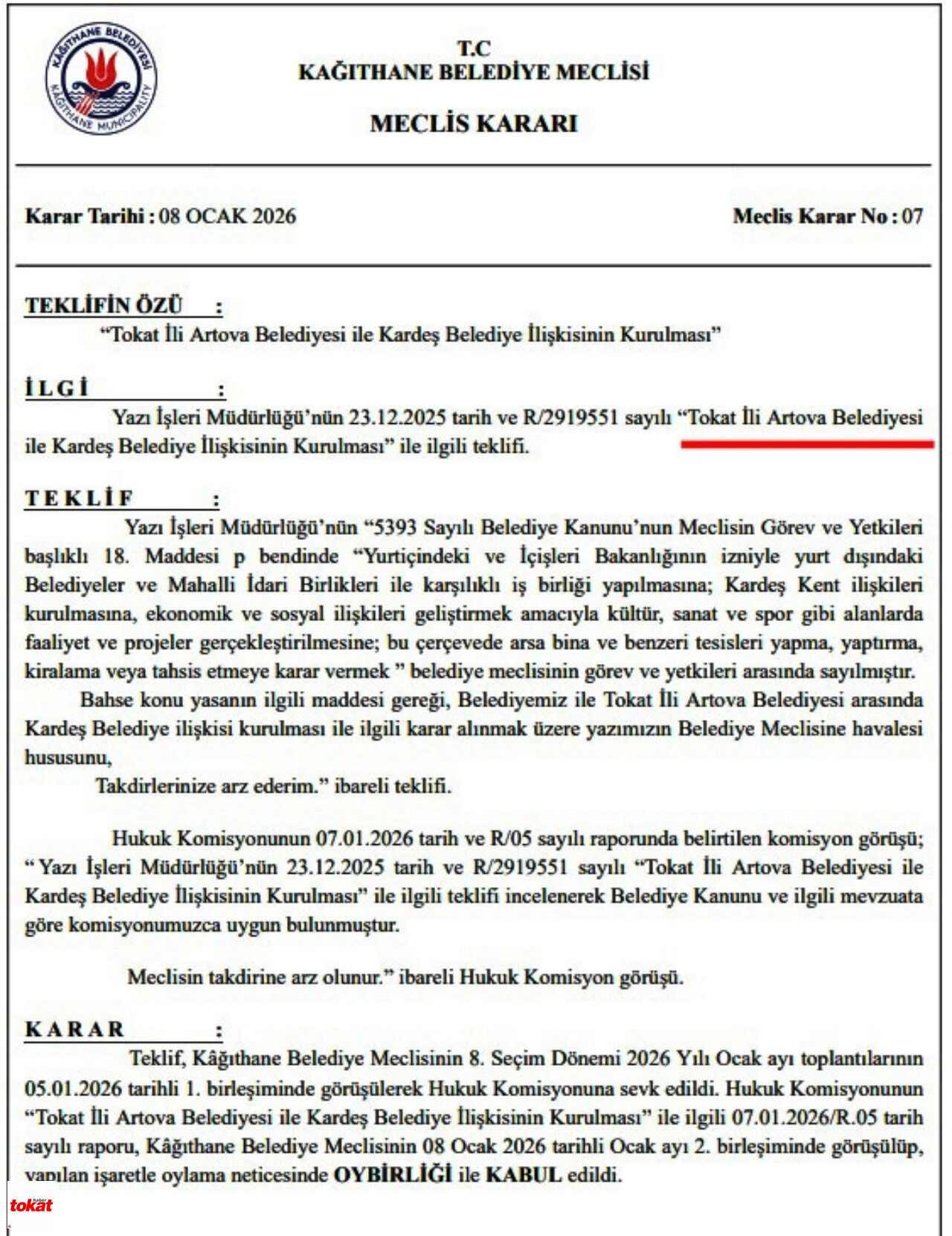 Kağıthane Tokat Sivas Kardeş Belediye4