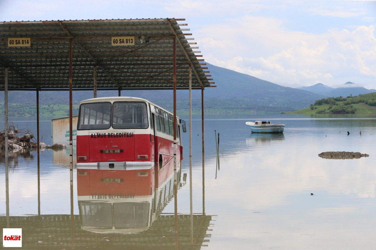 Almus Barajı’ndaki Taşkın Riski Dron Kamerasında