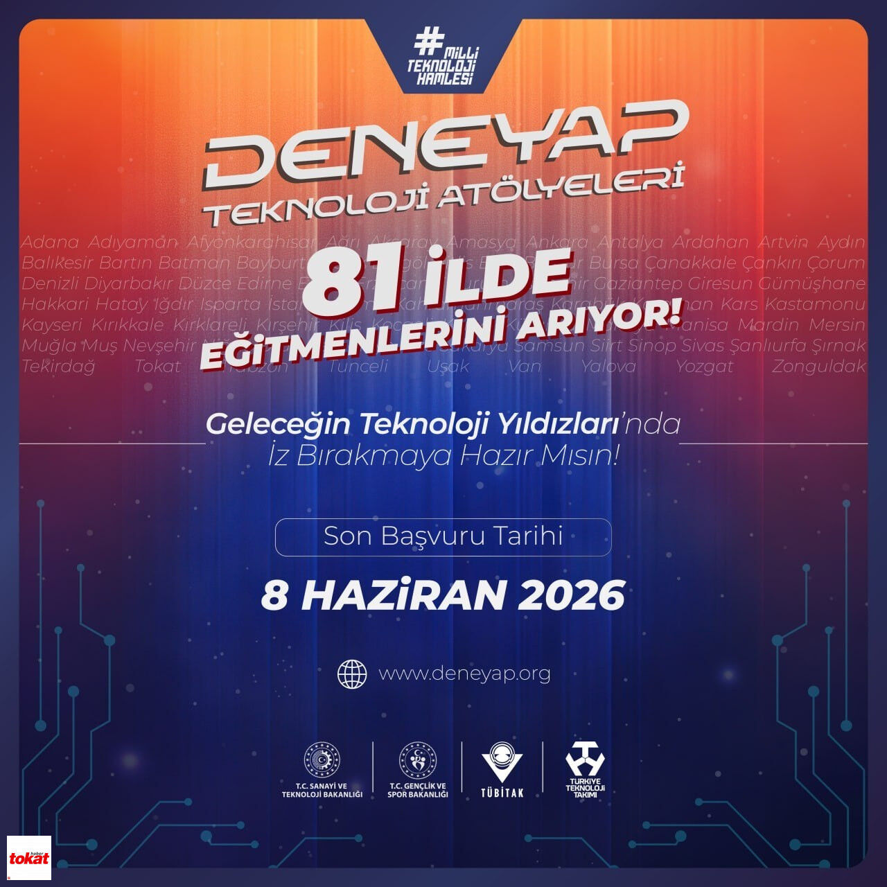 Deneyap Teknoloji Atölyeleri Eğitmen Başvuruları