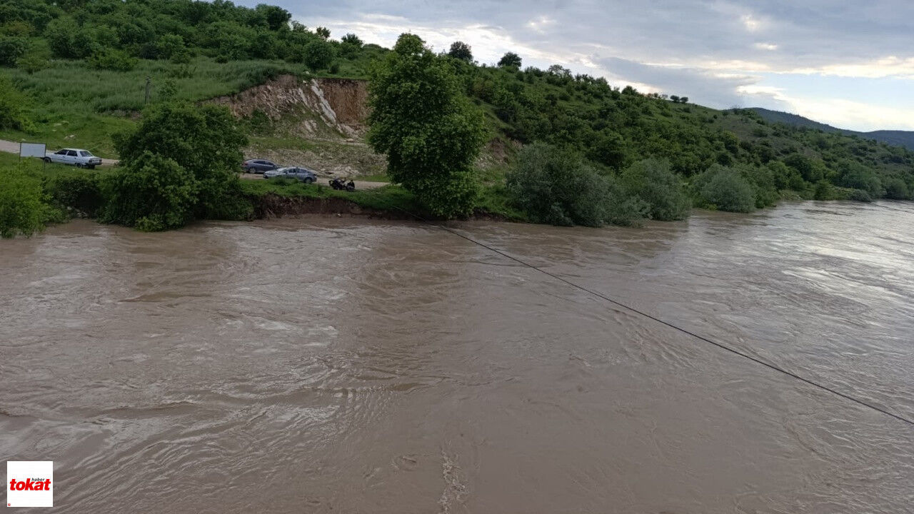 Kelkit Nehri Taştı Niksar Buzköy'de Araziler Su Altında Kaldı Vatandaşlar Seyre Daldı10