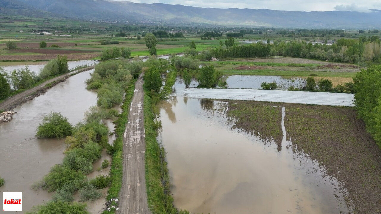 Tokat’ta Yollar Çöktü, Sular Altında Kalan Tarım Arazileri Dron Ile Görüntülendi