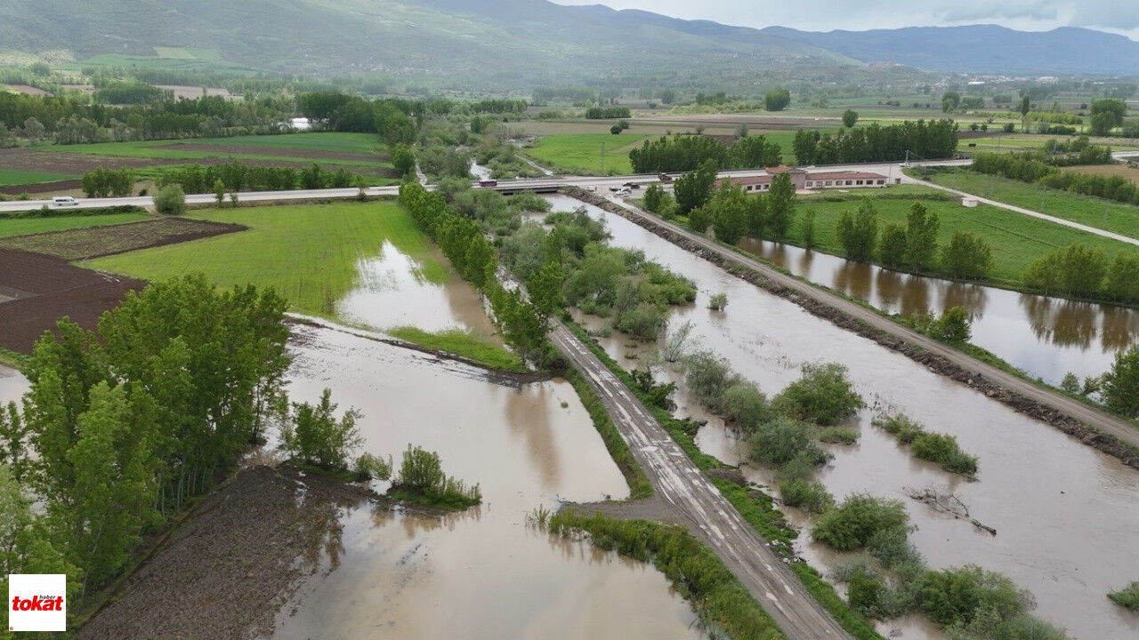 Tokat’ta Yollar Çöktü, Sular Altında Kalan Tarım Arazileri Dron Ile Görüntülendi2