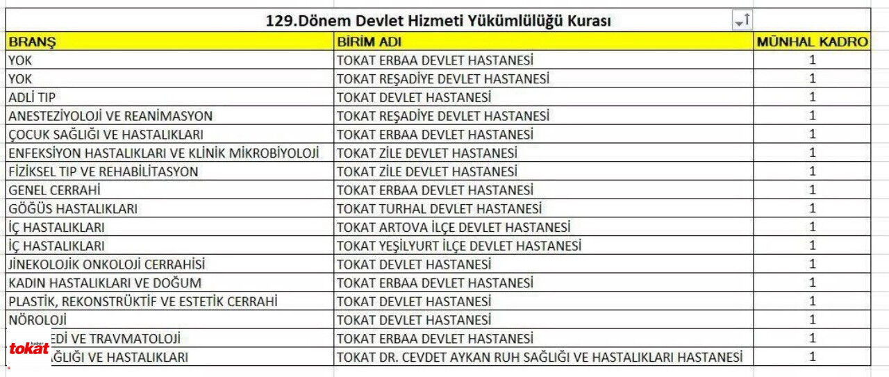 Tokat Ve İlçelerine 15 Uzman Hekim, 2 Hekim Kadrosu Tahsis Edildi1