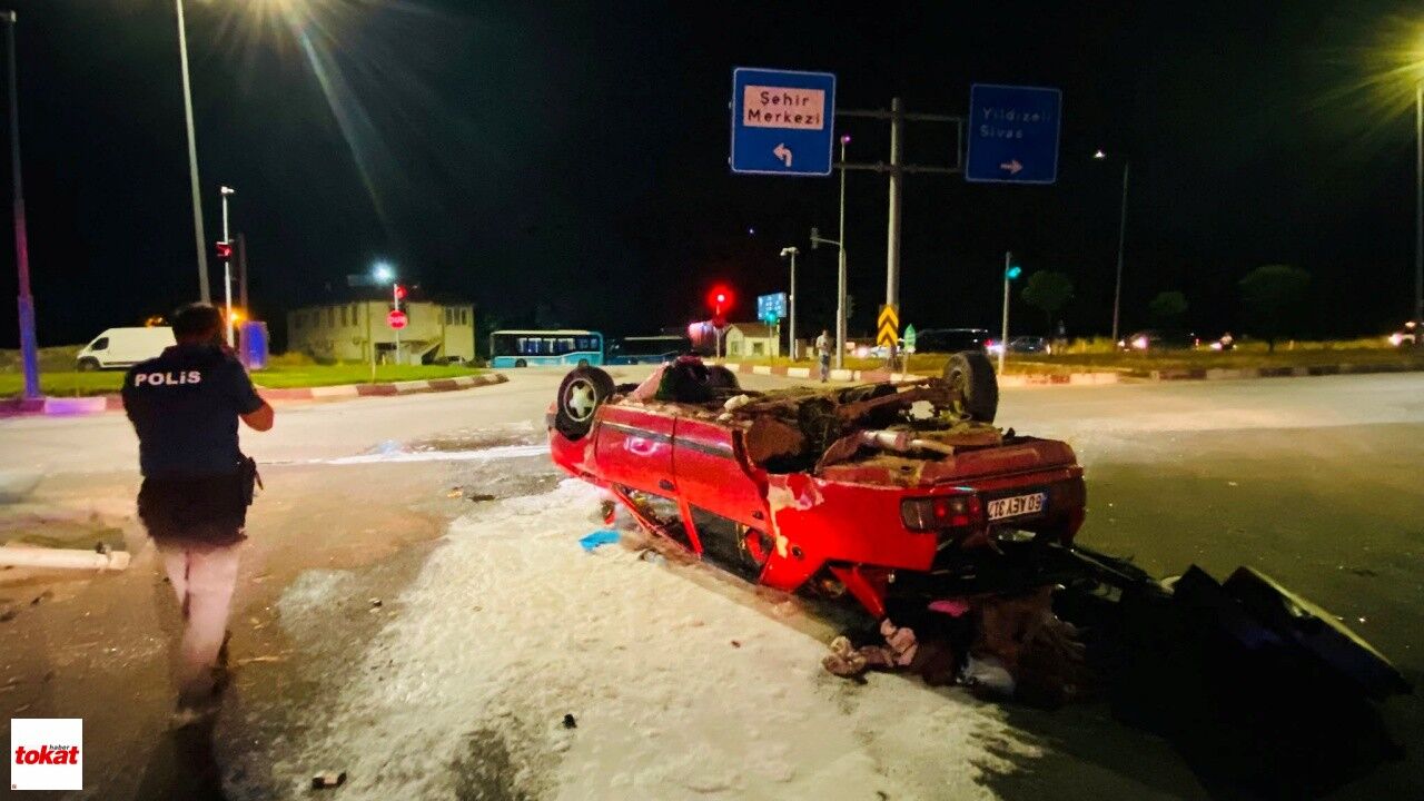 Tokat Çevre Yolu Kavşağı Korkutan Kaza1