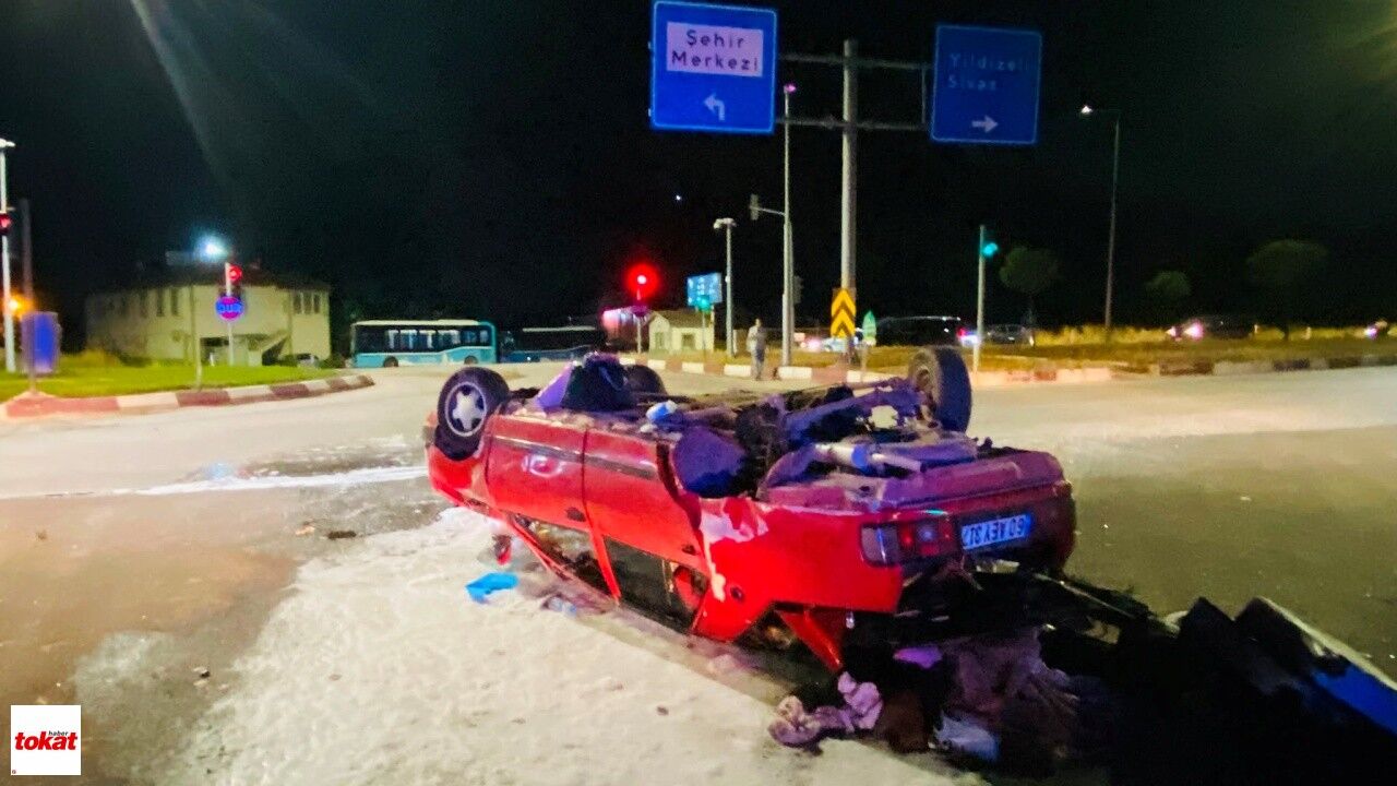 Tokat Çevre Yolu Kavşağı Korkutan Kaza2