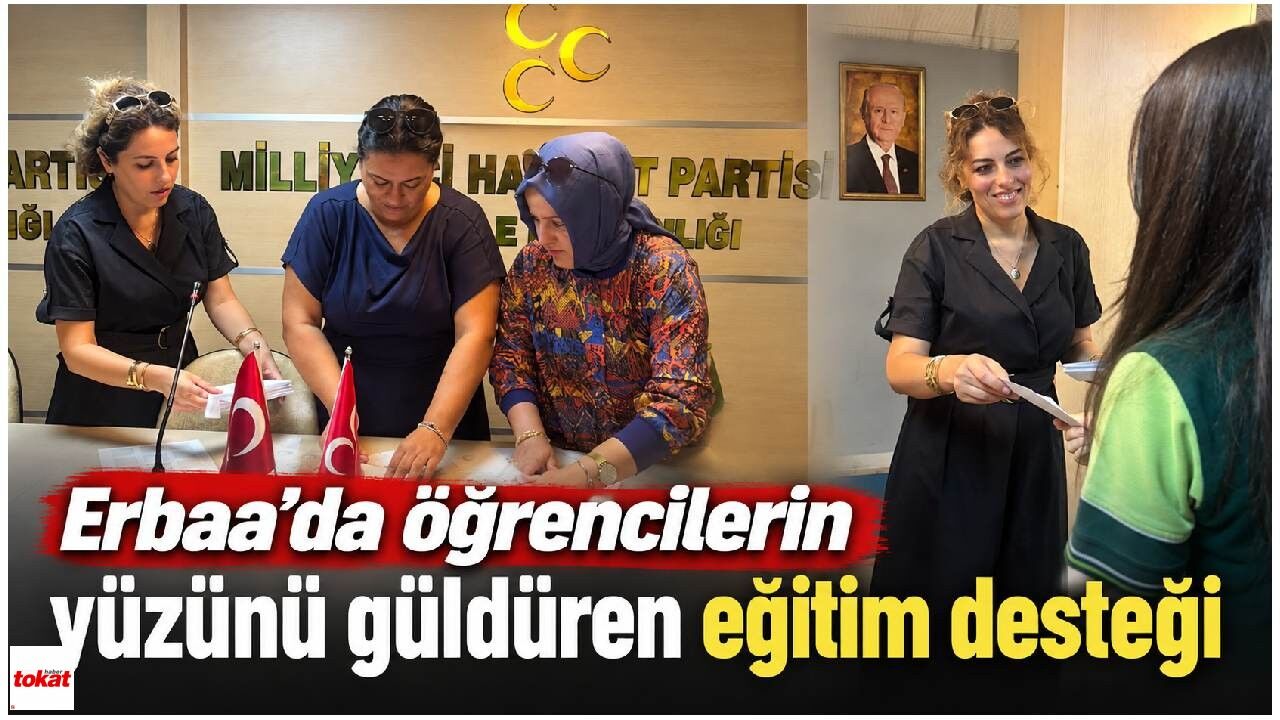 Erbaa’da öğrencilerin yüzünü güldüren eğitim desteği