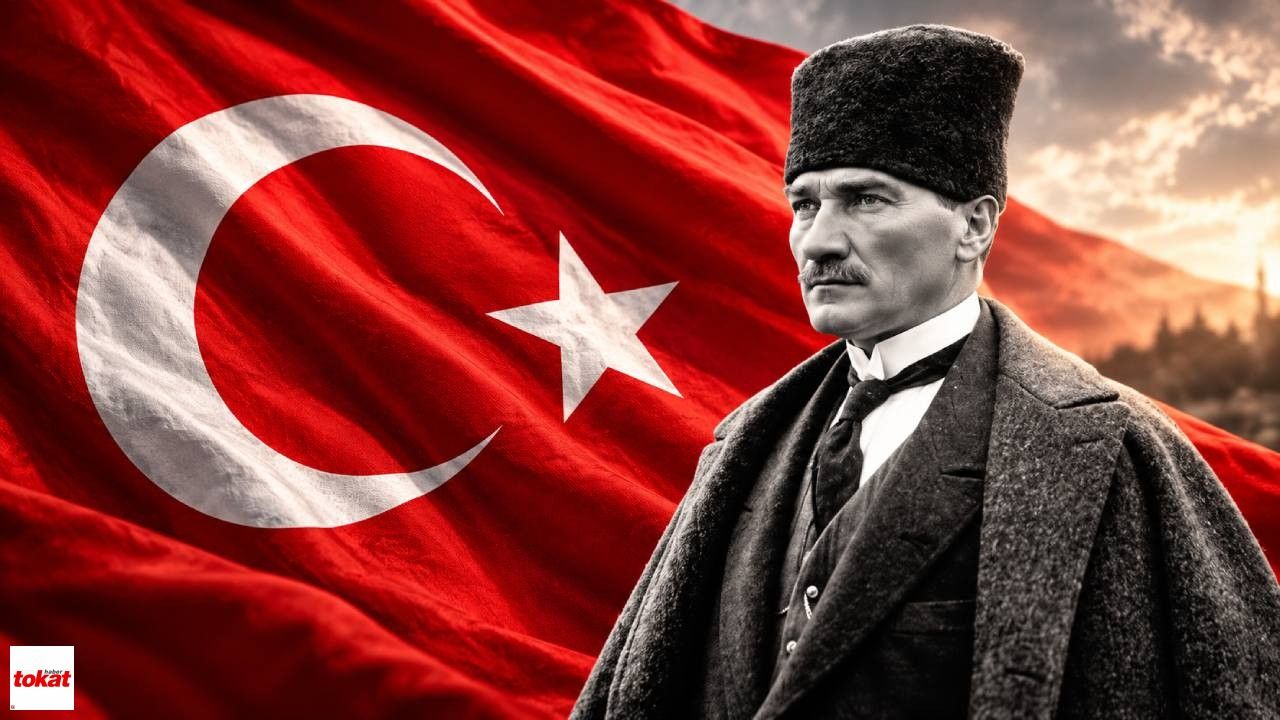 Atatürk Ve Dalgalanan Türk Bayrağı
